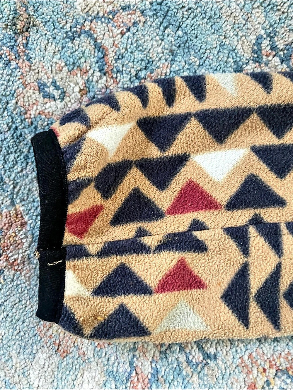 KAVU Cavanaugh Fleece Pullover Tan & Blue Size XS - Picture 6 of 7